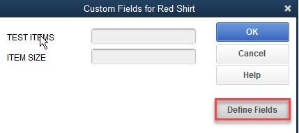 Custom Fields in QuickBooks 5 red shirt custom setup