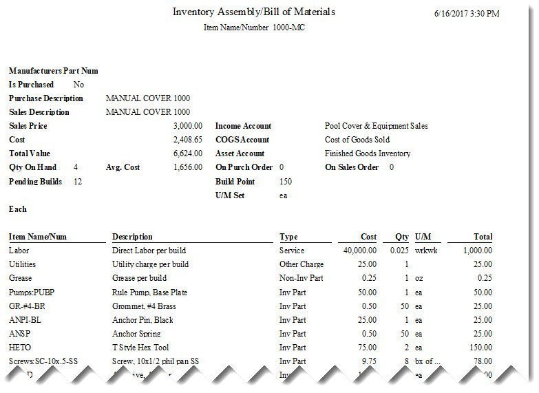 Print a Bill of Materials List in QuickBooks 4 Print a Bill of Materials List in QuickBooks