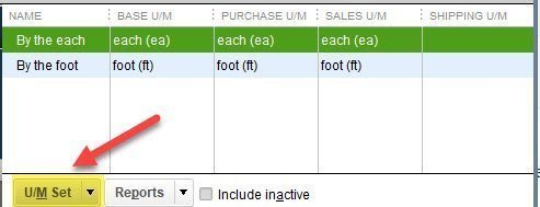 Units of Measure in QuickBooks 3 um set up