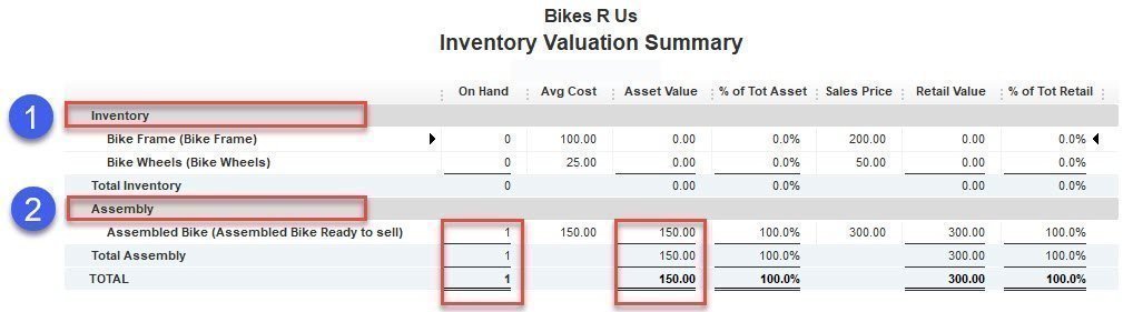 Assembly Items in QuickBooks 5 Inventory After Assembly2