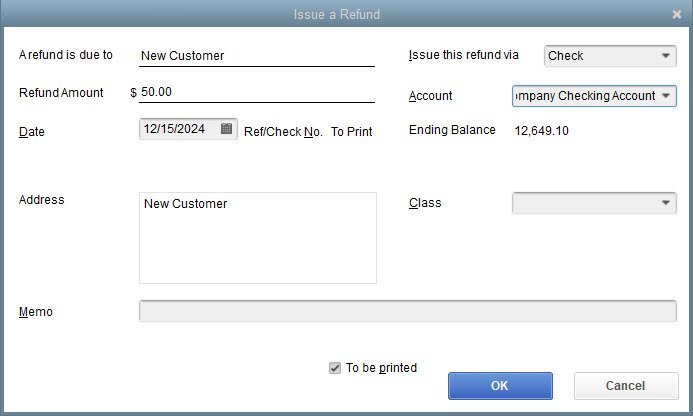 Customer Credit in QuickBooks 15 Credit Check 50