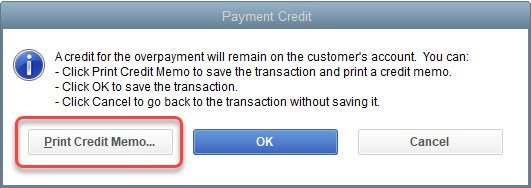 Customer Credit in QuickBooks 5 payment credit