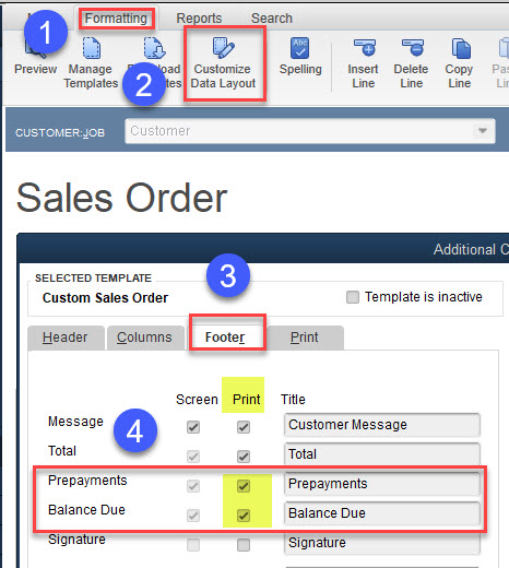 Prepayments on Sales Orders 15 Customize Sales Order 1