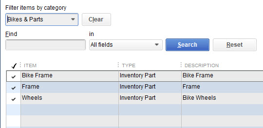 Item Categories in QuickBooks 10 Item Categories in QuickBooks